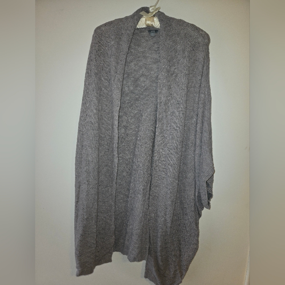 aerie Heather Gray Open-Front Knit Cardigan